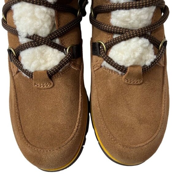 Sorel Harlow Lace Cozy Bootie Velvet Tan Blackened Brown Womens US 6 - Picture 6 of 12